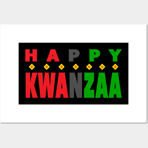 Festive Happy Kwanzaa Holiday Wall Art by Elvdant